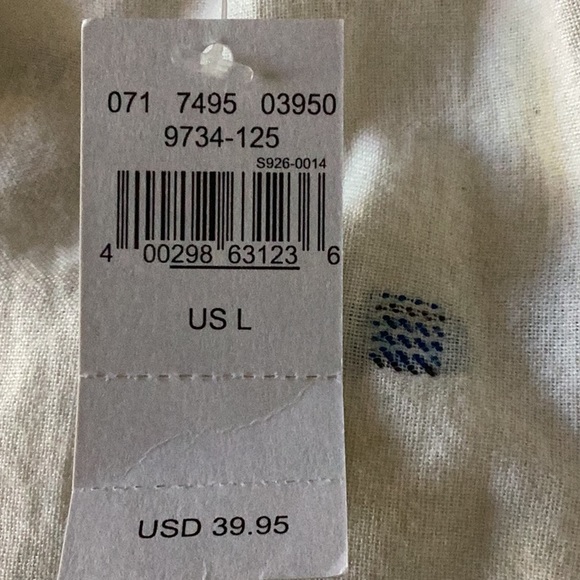 Brand: Aerie. Size: Large. Color: Off~white with blue squares - Picture 4 of 4
